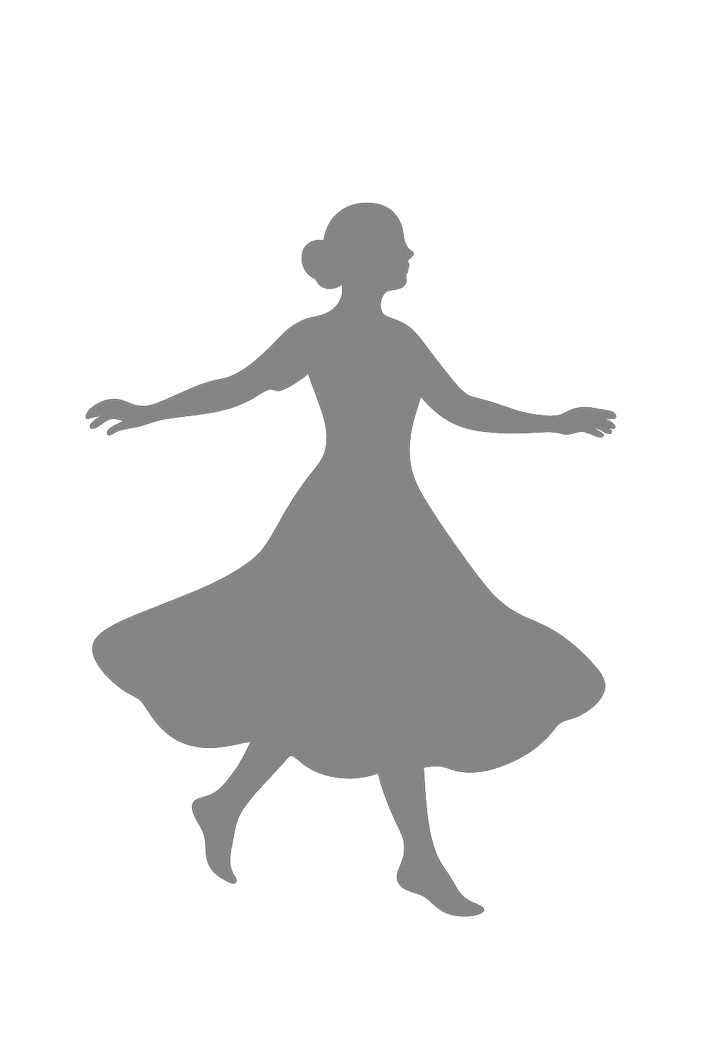tanzende graue Frau
